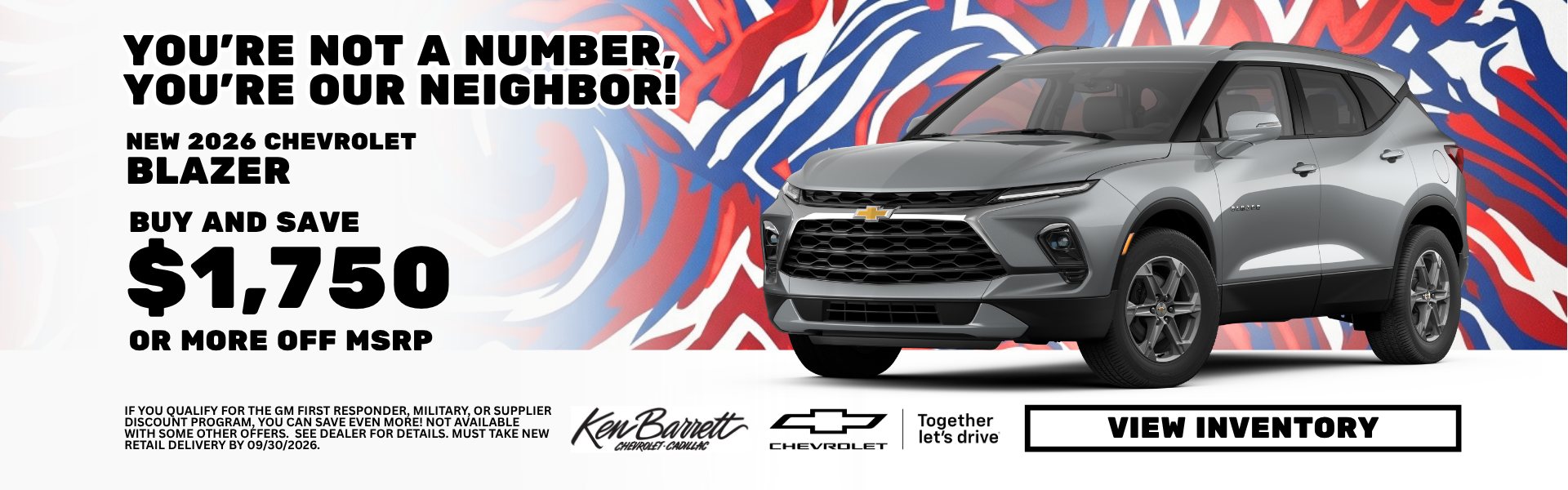 Deal at Ken Barrett on new Chevrolet Blazer