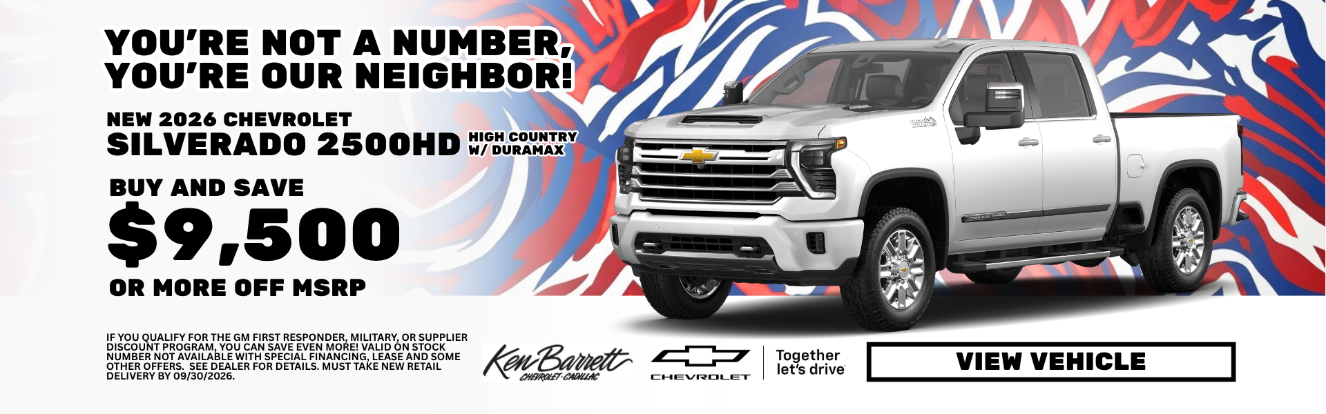 Deal at Ken Barrett on new Chevrolet Silverado 2500HD