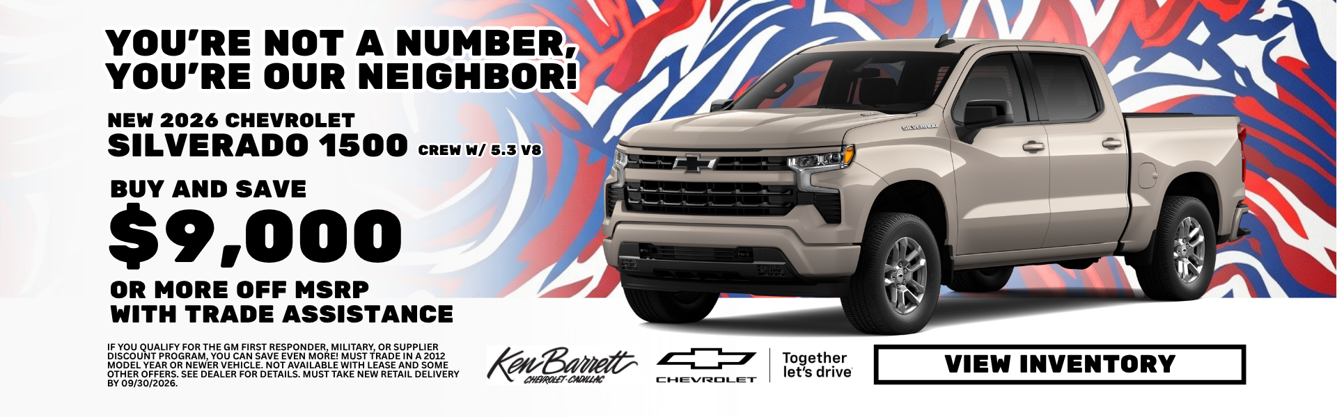 Deal at Ken Barrett on new Chevrolet Silverado 1500