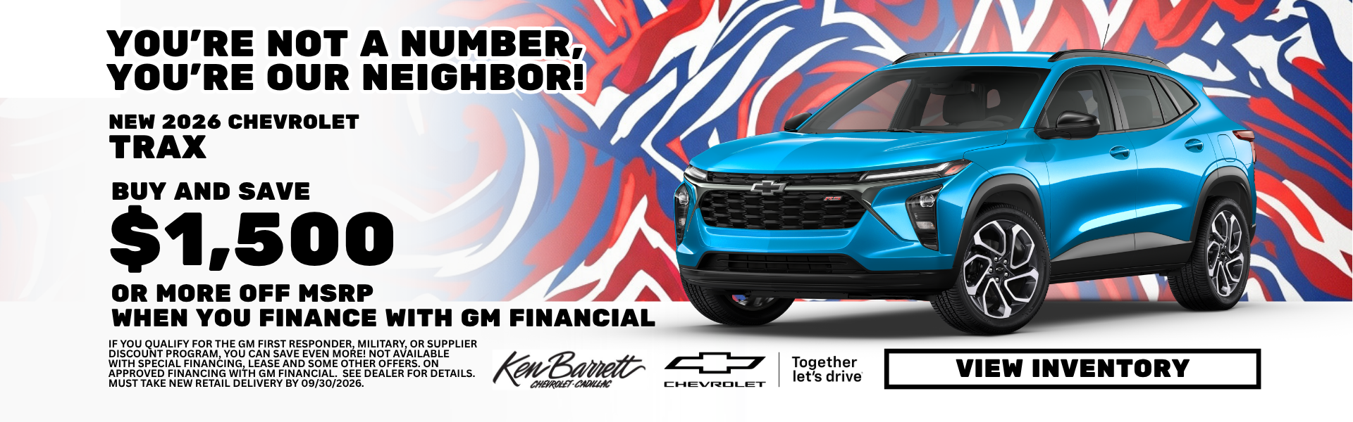 Deal at Ken Barrett on new Chevrolet Trax