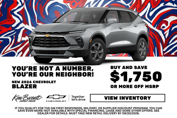 Deal at Ken Barrett on new Chevrolet Blazer