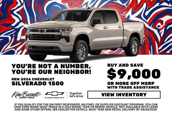 Deal at Ken Barrett on new Chevrolet Silverado 1500